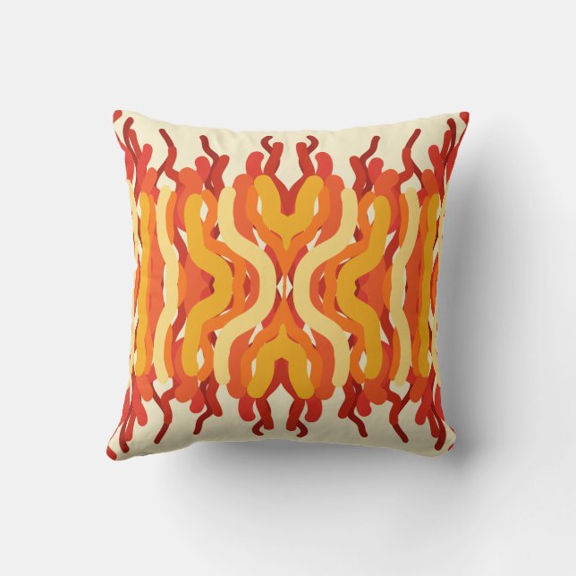 Dancing Sunburst Pop Of Colour Abstract Art Throw Pillow (Back)