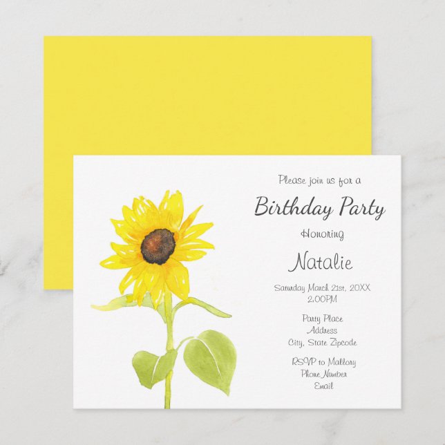 Dancing Sunflower Invitation (Front/Back)