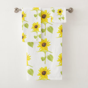 'Dancing Sunflower Pattern' Bath Towel Set