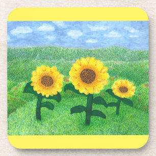 Dancing Sunflowers Coaster Set