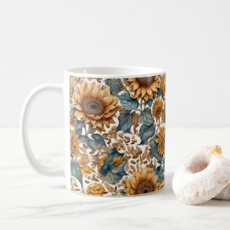 Dancing Sunflowers Pattern Design Coffee Mug