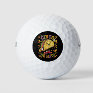 Dancing Taco Funny Cinco De Mayo Fiesta Party Golf Balls