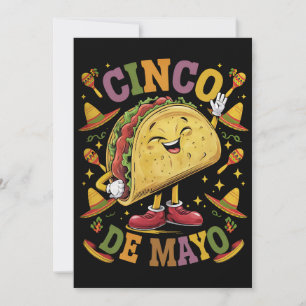 Dancing Taco Funny Cinco De Mayo Fiesta Party Invitation