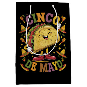 Dancing Taco Funny Cinco De Mayo Fiesta Party Medium Gift Bag
