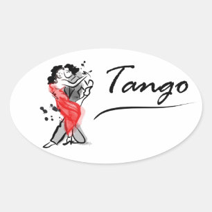 Dancing Tango Oval Sticker