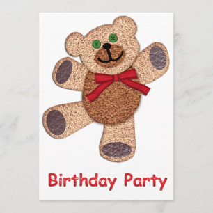 Dancing Teddy Bear Birthday Party Invitation