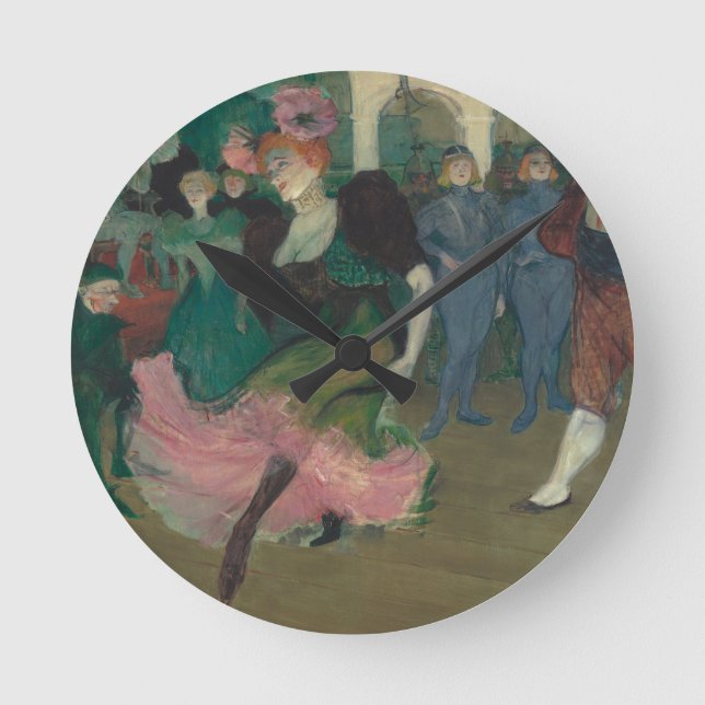 Dancing the Bolero - Toulouse-Lautrec Painting Round Clock (Front)