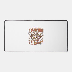 Dancing Through Bones Halloween Skeletons Music Ce Desk Mat