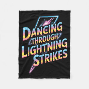 Dancing Through The Lightning Strike Dancer Motiva Fleece Blanket