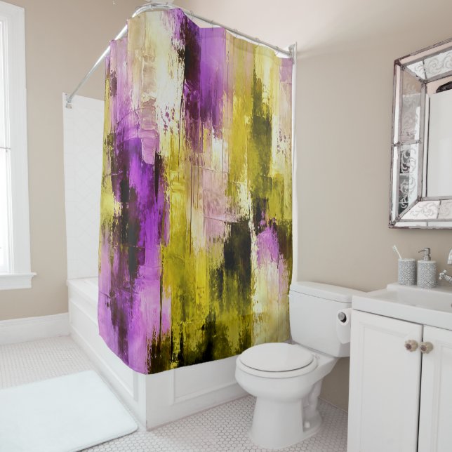 Dancing Through Violet Expressive Modern Abstract (In Situ)