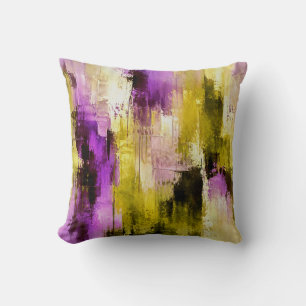 Dancing Through Violet Expressive Modern Abstract Throw Pillow