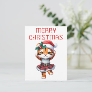 Dancing Tiger Cub - Christmas Card