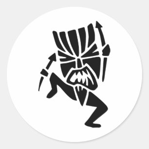 Dancing Tiki Man  Classic Round Sticker