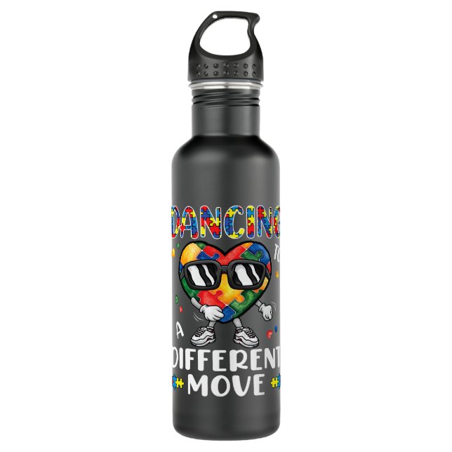 Dancing To A Different Move Autism Awareness Love  710 Ml Water Bottle (Front)