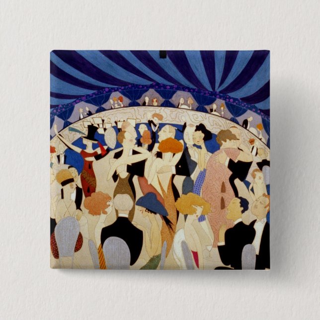 Dancing to a Jazz Band 2 Inch Square Button (Front)