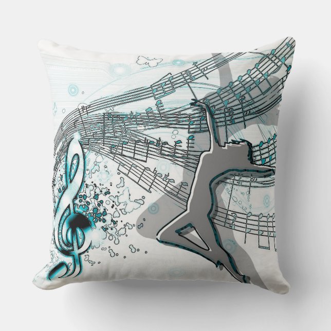 Dancing to the Music Throw Pillow (Front)