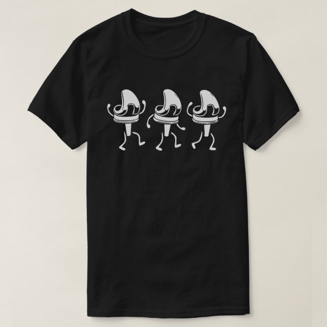 Dancing Total Knee Replacement Orthopedic Surgeon T-Shirt (Design Front)