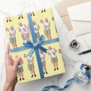 Dancing Trump Beer MAGA Toast Celebration Wrapping Paper