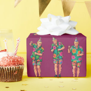 Dancing Trump Birthday MAGA Celebration  Wrapping Paper