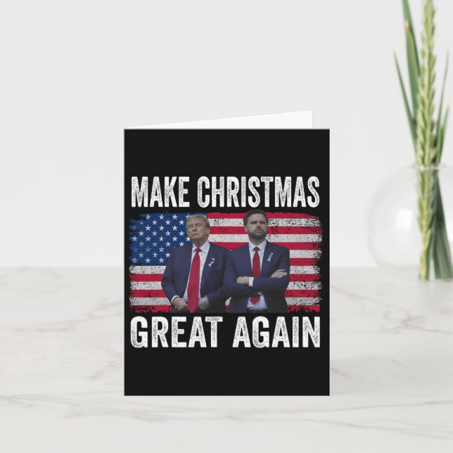 Dancing Trump Santa And Dj Vance Make Christmas Gr Card (Front)