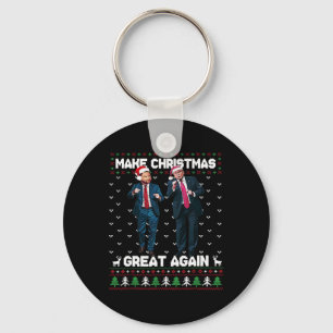 Dancing Trump Santa And Dj Vance Make Christmas Gr Keychain
