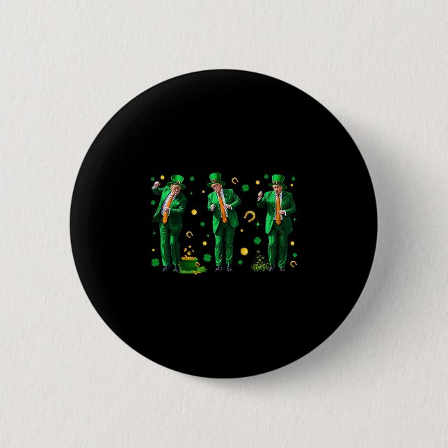Dancing Trump St. Patrick's Day  2 Inch Round Button (Front)
