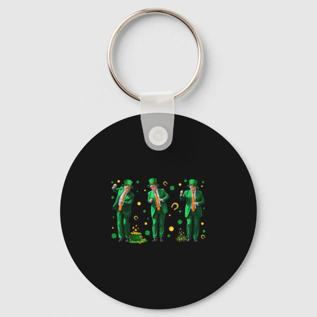 Dancing Trump St. Patrick's Day  Keychain (Front)
