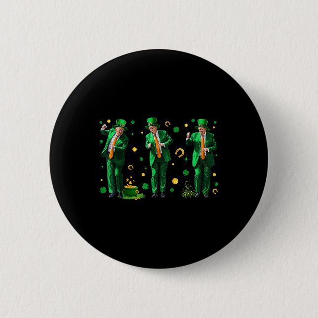 Dancing Trump St. Patricks Day , Uni-adults, 2 Inch Round Button (Front)