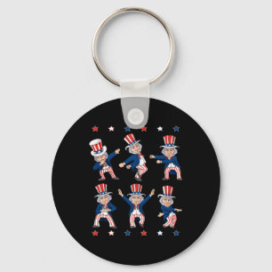 Dancing Uncle Sam 4th Of July Boys Kids Patriotic  Keychain