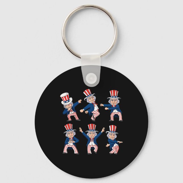 Dancing Uncle Sam 4th Of July Dance Challenge Boys Keychain (Front)