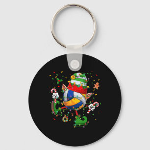 Dancing Volleyball Ball Elf Hat Scute Ss Cute Sss Keychain