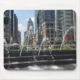 Dancing Water Fountain, Columbus Circle, New York Mouse Pad