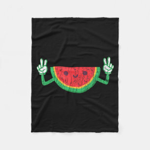 Dancing Watermelon Funny Summer Fruit Lover Fleece Blanket