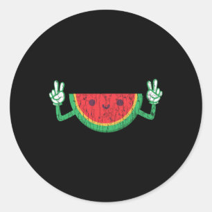 Dancing Watermelon Funny Summer Fruit Lover Graphi Classic Round Sticker