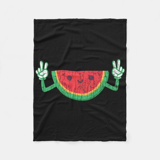 Dancing Watermelon Funny Summer Fruit Lover Graphi Fleece Blanket (Front)