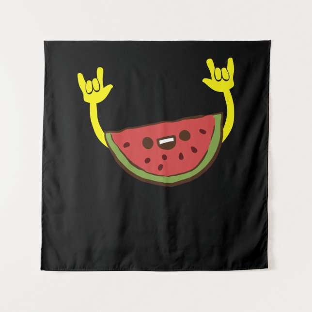 Dancing Watermelon - Watermelon Fruit Summer Tapestry (Front)