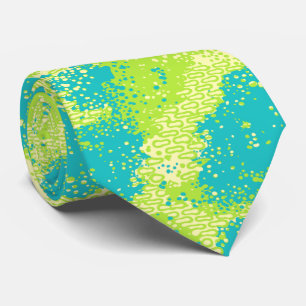 Dancing Waters Retro Abstract Two-sided Tie