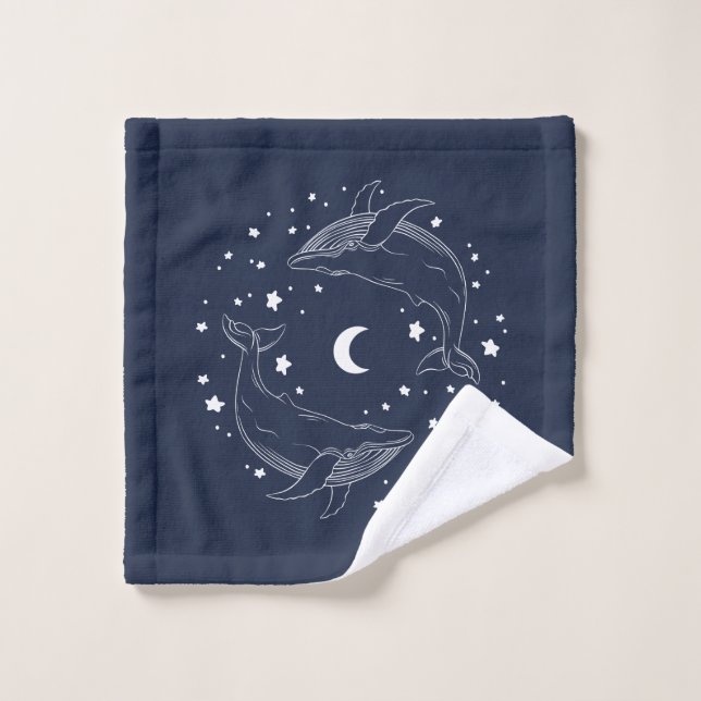 Dancing Whales Bath Towel Set (Wash Cloth)