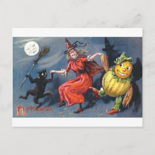 Dancing Witch in Moonlight Postcard