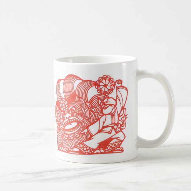 Dancing with lion coffee mug (Right)