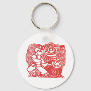 Dancing with lion keychain