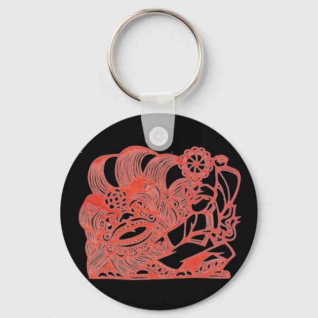 Dancing with lion keychain (Front)