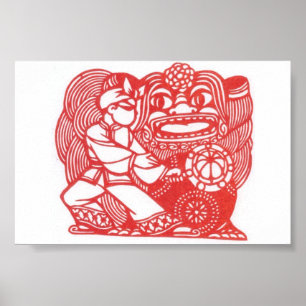 Dancing with lion poster