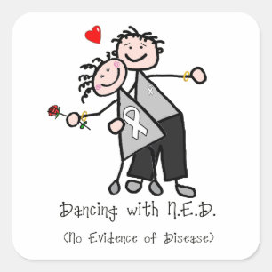 Dancing with N.E.D. - Lung Cancer Square Sticker