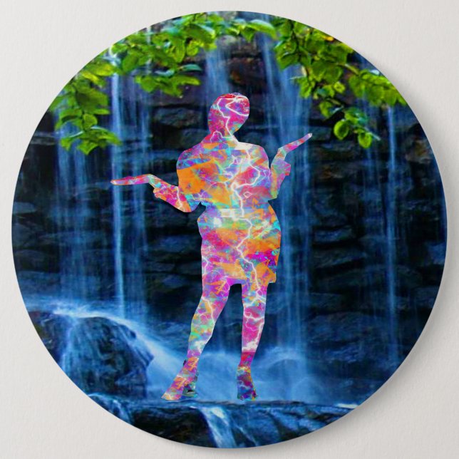 Dancing with Nature 6 Inch Round Button (Front)