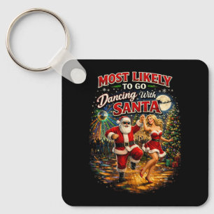 Dancing with Santa Keychain
