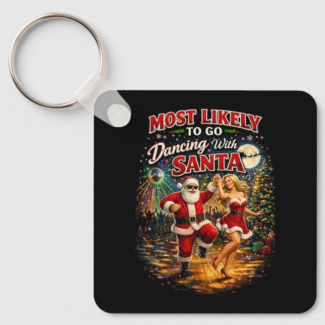 Dancing with Santa Keychain (Front)