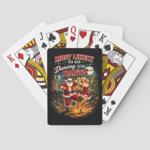 Dancing with Santa Playing Cards