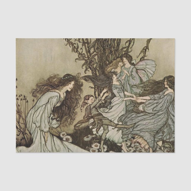 “Dancing With the Fairies” by Arthur Rackham Tissue Paper (Front)