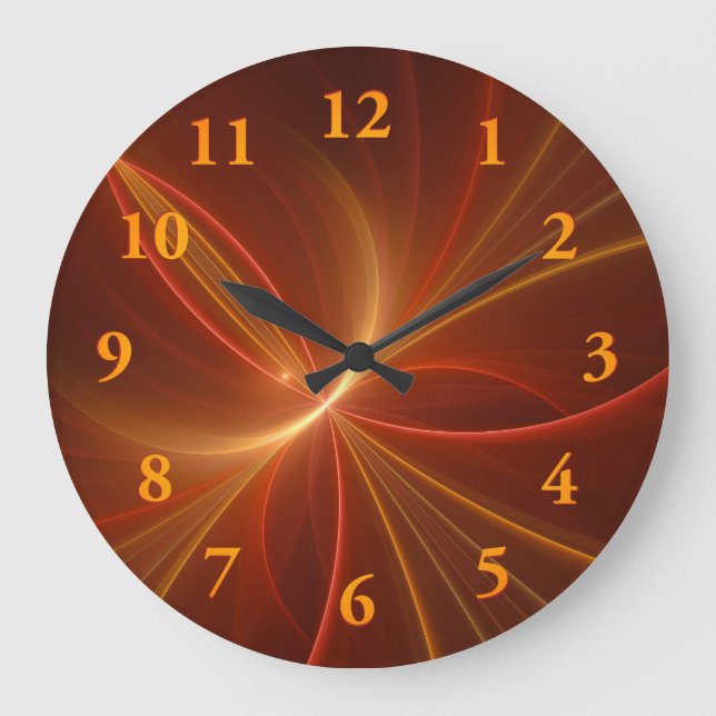 Dancing With The Light Modern Abstract Fractal Art Large Clock (Front)